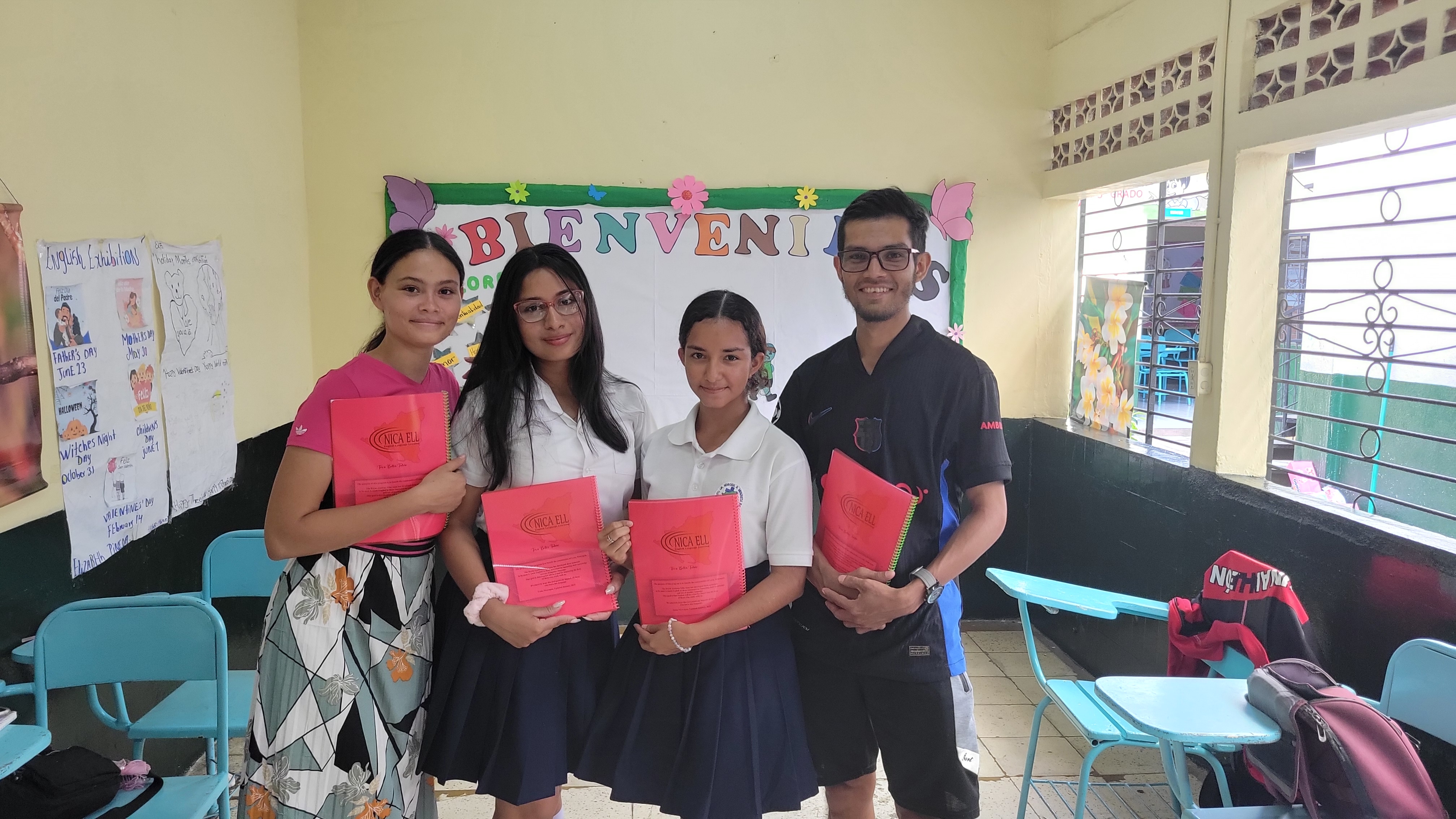 A friendly teacher helping a student